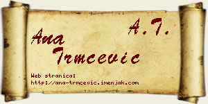 Ana Trmčević vizit kartica